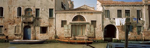 Framed Boats in a canal, Grand Canal, Rio Della Pieta, Venice, Italy Print