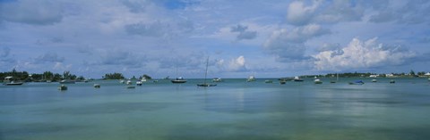 Framed Boats in the sea, Mangrove Bay, Sandys Parish, West End, Bermuda Print