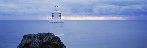 Framed Lighthouse at the seaside, Start Point Lighthouse, Devon, England Print
