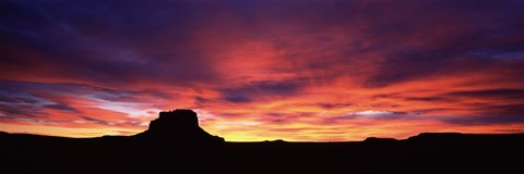 Framed Buttes at sunset, Chaco Culture National Historic Park, New Mexico, USA Print