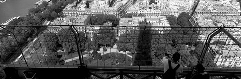 Framed High angle view of a city, Eiffel Tower, Paris, Ile-de-France, France Print