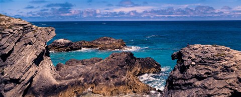 Framed Rock formations on the coast, Bermuda Print