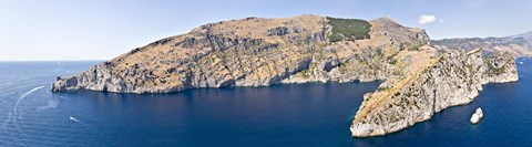 Framed Island in the sea, Punta Campanella, Bay of Ieranto, Capri, Naples, Campania, Italy Print
