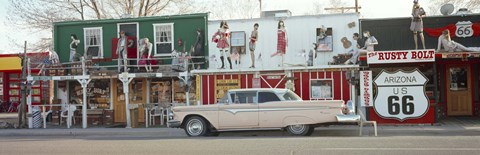 Framed Car on the road, Route 66, Arizona, USA Print
