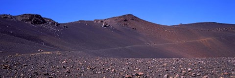 Framed Trail in volcanic landscape, Sliding Sands Trail, Haleakala National Park, Maui, Hawaii, USA Print