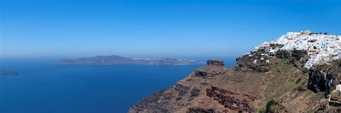 Framed Village on a hill, Imerovigli, Santorini, Cyclades Islands, Greece Print