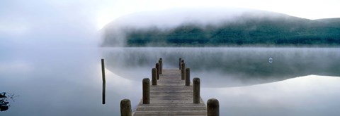 Framed Fog over a lake, St. Mary&#39;s Loch, Scotland Print