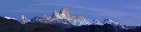 Framed Low angle view of mountains, Mt Fitzroy, Cerro Torre, Argentine Glaciers National Park, Argentina Print