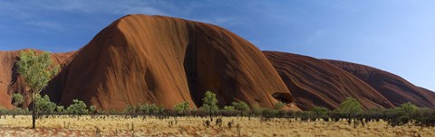 Framed Sandstone rock formations, Uluru, Northern Territory, Australia Print