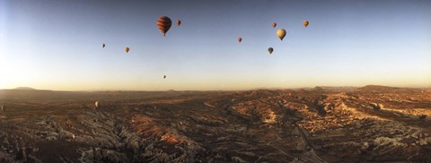 Framed Hot air balloons in the sky over Cappadocia, Central Anatolia Region, Turkey Print