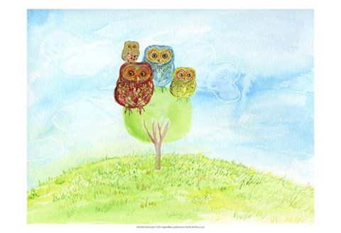 Framed Owl Family Print