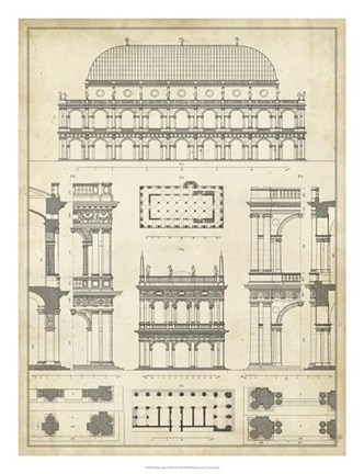 Framed Vintage Architect&#39;s Plan IV Print