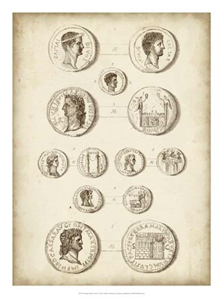 Framed Antique Roman Coins I Print