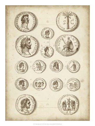 Framed Antique Roman Coins IV Print