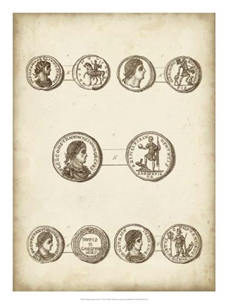 Framed Antique Roman Coins V Print