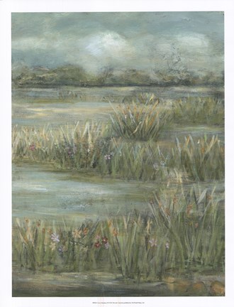 Framed Green Meadows II Print
