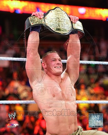 Framed John Cena with the World Heavyweight Championship Belt 2013 Survivor Series Print