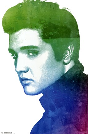 Framed Elvis - Watercolor Print