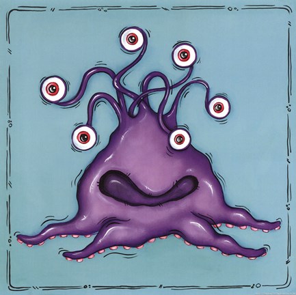 Framed Purple Monster Print