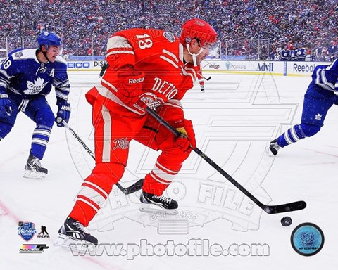 Framed Pavel Datsyuk 2014 NHL Winter Classic Action Print
