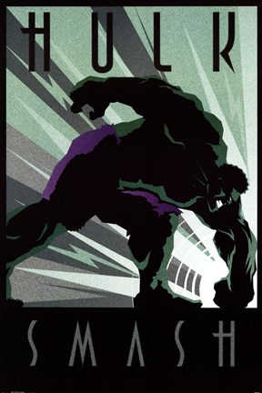 Framed Hulk - Art Deco Print