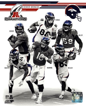 Framed Denver Broncos 2013 AFC Champions Team Composite Print