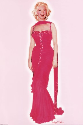 Framed BoH - Marilyn Monroe - Pink Dress Print
