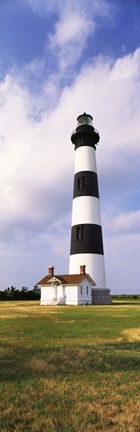 Framed Low angle view of a lighthouse, Bodie Island Lighthouse, Bodie Island, Cape Hatteras National Seashore, North Carolina, USA Print