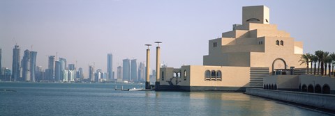 Framed Museum at the waterfront, Museum Of Islamic Arts, Doha, Ad Dawhah, Qatar Print