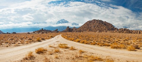 Framed Converging roads, Alabama Hills, Owens Valley, Lone Pine, California, USA Print