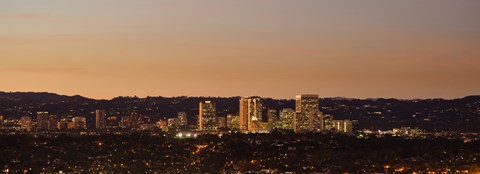 Framed Century City at night, Los Angeles, California Print
