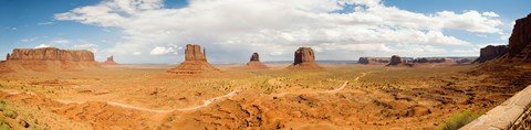 Framed Buttes in a desert, The Mittens, Monument Valley Tribal Park, Monument Valley, Utah, USA Print