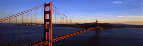 Framed Golden Gate Bridge with Blue Sky, San Francisco, California, USA Print