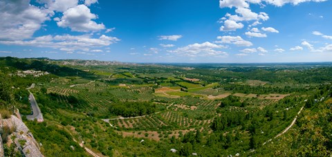 Framed Valley with Olive Trees and Limestone Hills, Les Baux-de-Provence, Bouches-Du-Rhone, Provence-Alpes-Cote d&#39;Azur, France Print