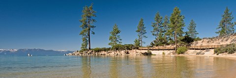 Framed Sand Harbor at morning, Lake Tahoe, Nevada, USA Print