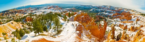 Framed Rock formations in a canyon, Bryce Canyon, Bryce Canyon National Park, Red Rock Country, Utah, USA Print