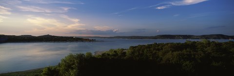 Framed Lake Travis at dusk, Austin, Texas Print