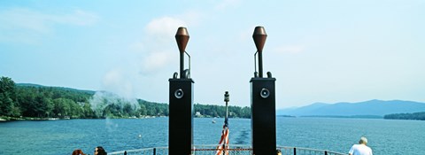 Framed View from the Minne Ha Ha Steamboat, Lake George, New York State, USA Print
