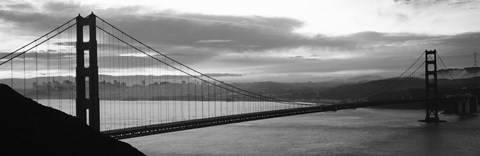 Framed Silhouette of Golden Gate Bridge, San Francisco, California Print