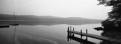 Framed Pier, Pleasant Lake, New Hampshire, USA Print