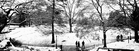 Framed High angle view of a group of people in a park, Central Park, Manhattan, New York Print