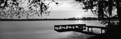 Framed Lake Whippoorwill, Sunrise, Florida (black &amp; white) Print