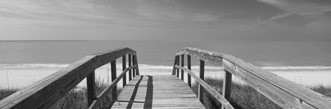 Framed Boardwalk on the beach, Gasparilla Island, Florida, USA Print