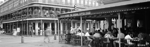 Framed Black and white view of Cafe du Monde French Quarter New Orleans LA Print