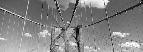 Framed Brooklyn Bridge in Black and White Print