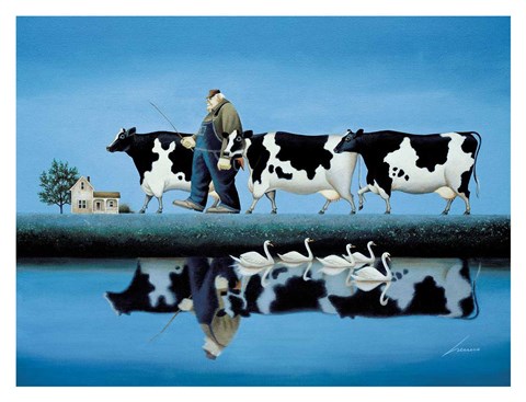 Framed Delta Cows Print