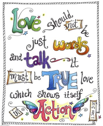 Framed Words of Love - Love in Action Print