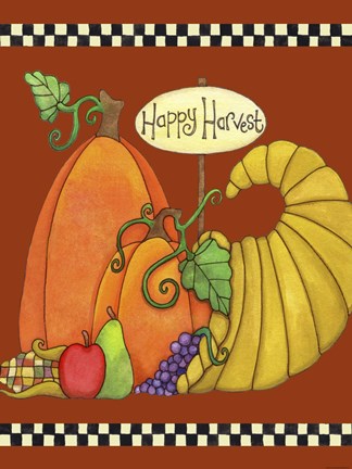 Framed Happy Harvest Cornucopia Print