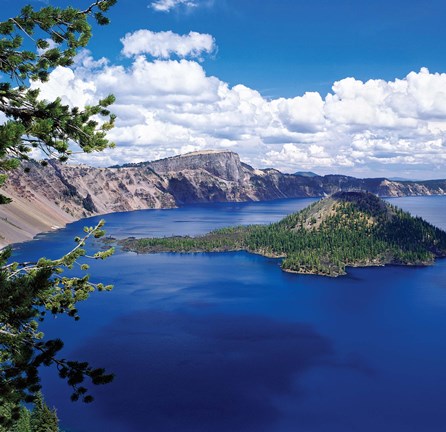 Framed Crater Lake at Crater Lake National Park, Oregon Print