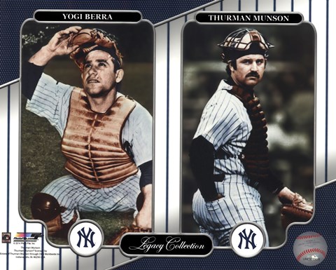 Framed NY Yankees Legacy Collection #2 Yogi Berra &amp; Thurman Munson Print